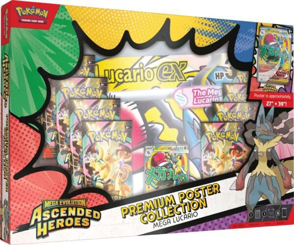 Ascended Heroes Premium Poster Collection Box Mega Lucario ex